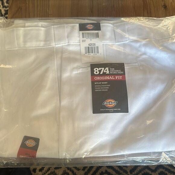 Dickies White Men's Original 874 Work Pants 42 x 30 NEW with tags - Picture 5 of 6